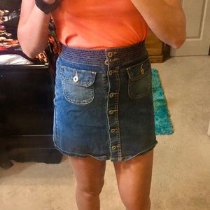 Button-down Jean Skirt